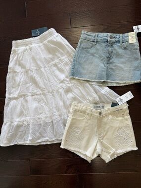 NWT Abercrombie Girls - Three Size 5/6 Spring/Summer Bottoms (Shorts & Skirts)